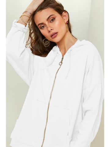 Pure Cotton Sweatjacke in Weiß