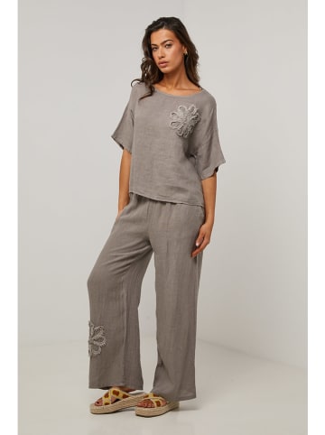 Le Monde du Lin Linnen blouse grijs