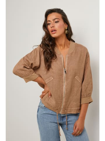 Le Monde du Lin Lniana kurtka w kolorze jasnobrązowym