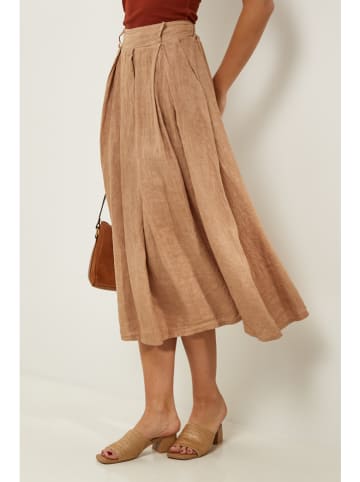 Le Monde du Lin Linnen rok lichtbruin