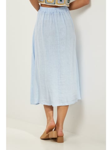 Le Monde du Lin Lniana spódnica w kolorze błękitnym