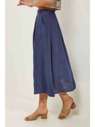 Le Monde du Lin Lniana spódnica w kolorze granatowym