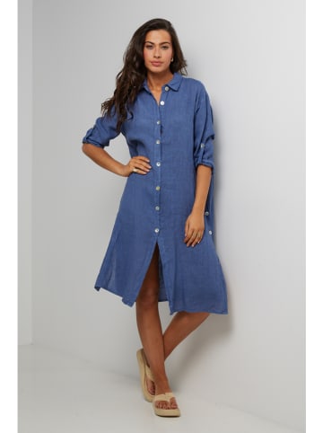 Le Monde du Lin Linnen jurk blauw