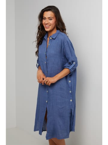 Le Monde du Lin Linnen jurk blauw