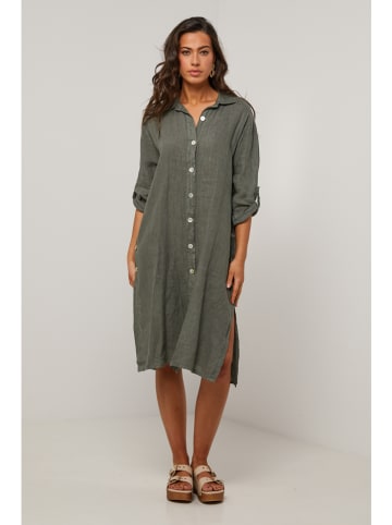 Le Monde du Lin Leinen-Kleid in Khaki