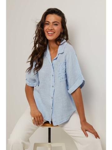 Le Monde du Lin Leinen-Bluse in Hellblau