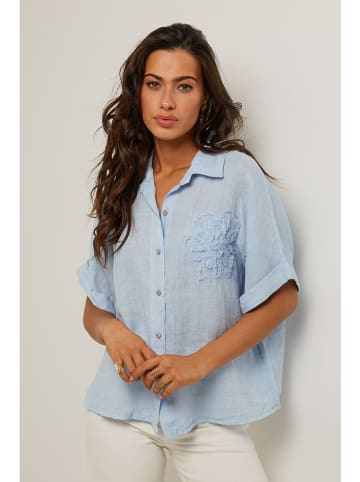 Le Monde du Lin Leinen-Bluse in Hellblau