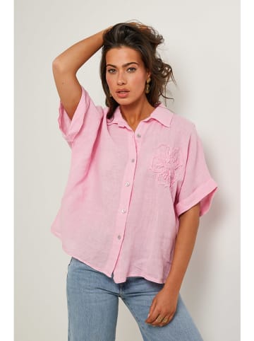 Le Monde du Lin Lniana bluzka w kolorze jasnoróżowym
