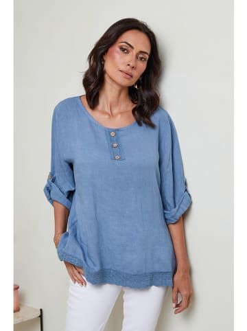 Le Monde du Lin Lniana koszulka w kolorze błękitnym