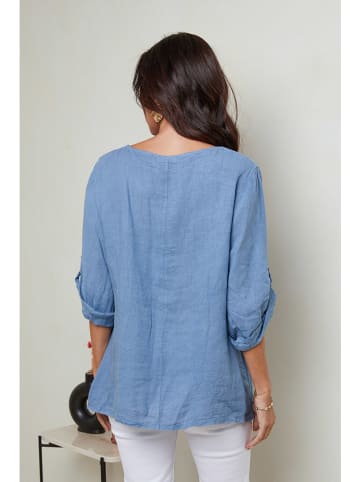 Le Monde du Lin Linnen shirt lichtblauw