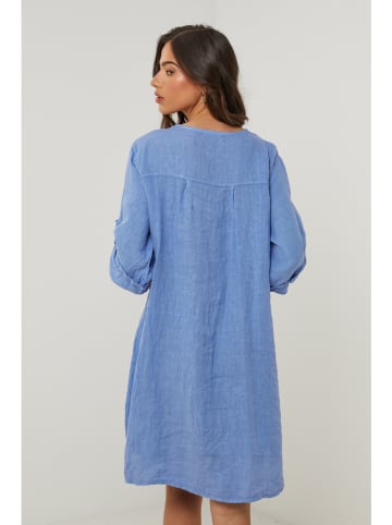 Le Monde du Lin Leinen-Kleid in Kobaltblau