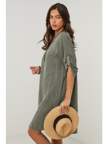 Le Monde du Lin Linnen jurk grijs