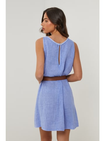 Le Monde du Lin Leinen-Kleid in Kobaltblau