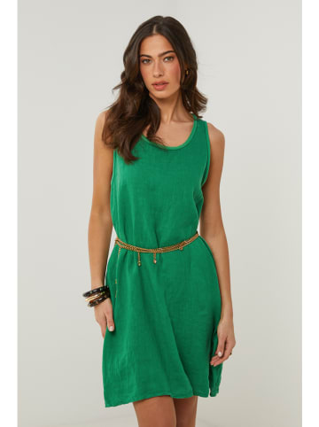 Le Monde du Lin Linnen jurk groen