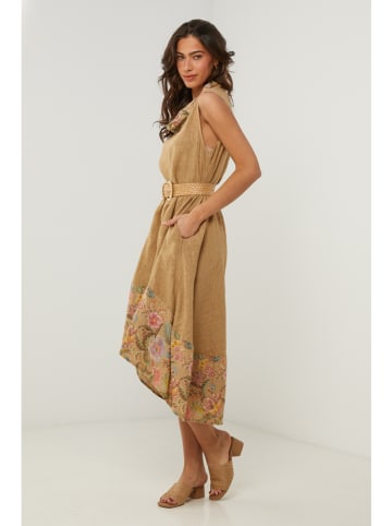 Le Monde du Lin Linnen jurk lichtbruin