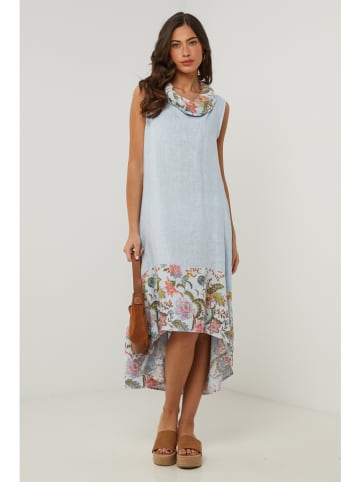 Le Monde du Lin Linnen jurk lichtblauw
