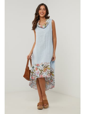 Le Monde du Lin Linnen jurk lichtblauw