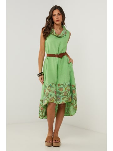 Le Monde du Lin Linnen jurk groen