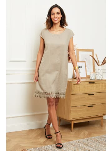 Le Monde du Lin Leinen-Kleid in Taupe