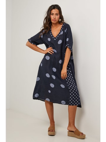 Le Monde du Lin Leinen-Kleid in Dunkelblau