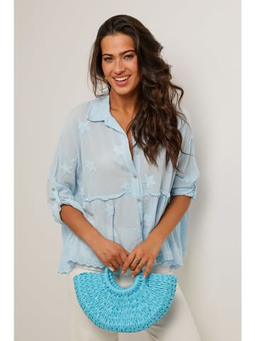 Le Monde du Lin Bluse in Hellblau