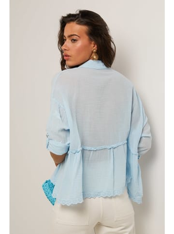 Le Monde du Lin Bluse in Hellblau