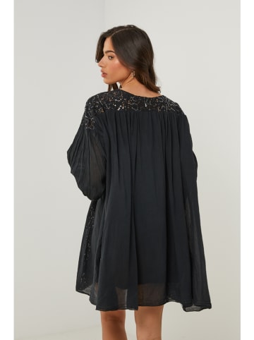 Le Monde du Lin Kleid in Schwarz