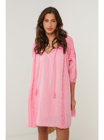 Le Monde du Lin Sukienka w kolorze jasnoróżowym