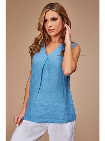 Le Monde du Lin Leinen-Top in Blau