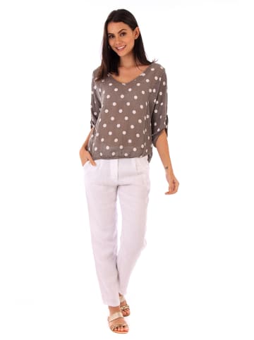 Lin Passion Lniana koszulka w kolorze szarobrązowym