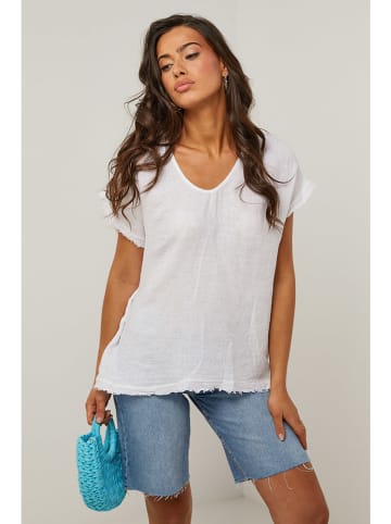 Le Monde du Lin Leinen-Bluse in Weiß