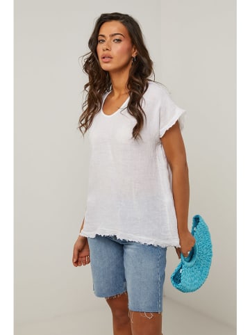 Le Monde du Lin Leinen-Bluse in Weiß