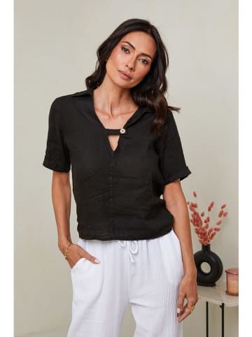 Le Monde du Lin Linnen blouse zwart