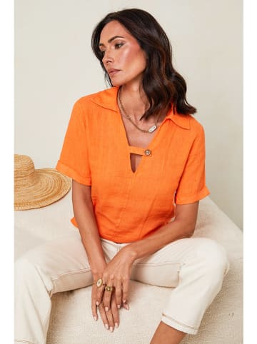 Le Monde du Lin Linnen blouse oranje