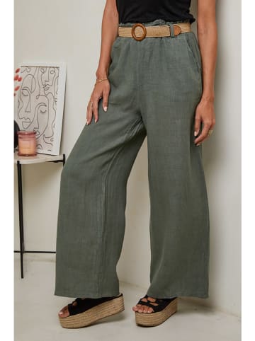 Le Monde du Lin Linnen broek kaki