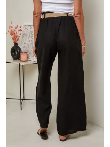 Le Monde du Lin Leinen-Hose in Schwarz