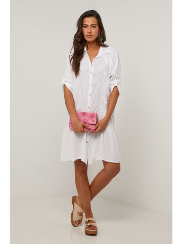 Le Monde du Lin Lniana sukienka w kolorze białym