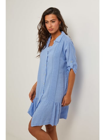 Le Monde du Lin Linnen jurk lichtblauw