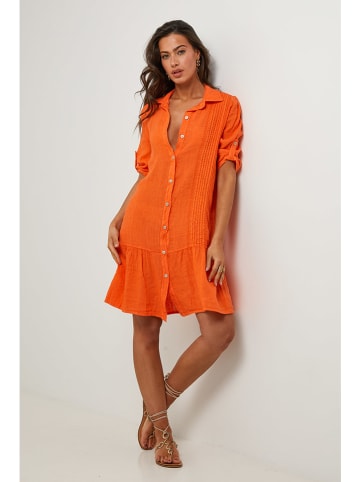 Le Monde du Lin Leinen-Kleid in Orange