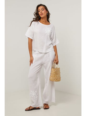 Le Monde du Lin Linnen broek wit