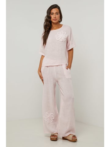 Le Monde du Lin Linnen broek lichtroze