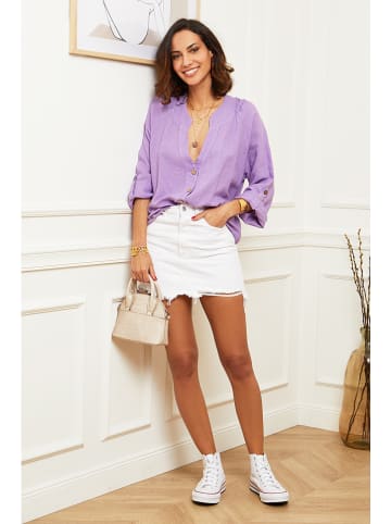 Naturelle en lin Linnen blouse "Barcelona" paars