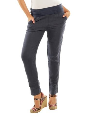 Naturelle en lin Leinen-Hose in Dunkelblau