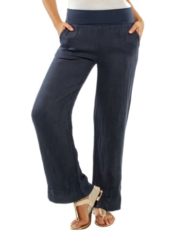 Naturelle en lin Linnen broek donkerblauw