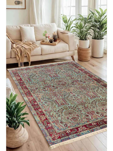 Conceptum Hypnose Katoenen tapijt ''157'' lichtblauw/rood