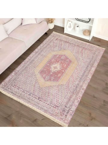 Conceptum Hypnose Baumwoll-Teppich ''298'' in Beige/ Rosa