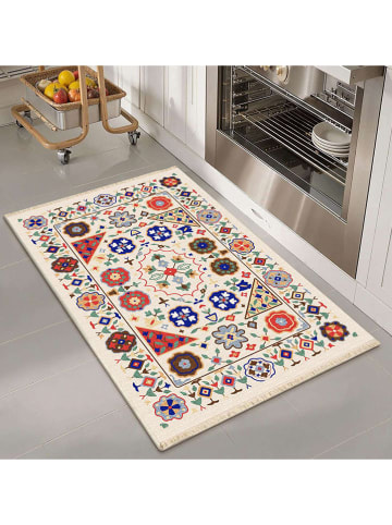 Conceptum Hypnose Baumwoll-Teppich ''312'' in Creme/ Bunt