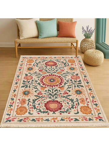 Conceptum Hypnose Baumwoll-Teppich ''314'' in Beige/ Bunt