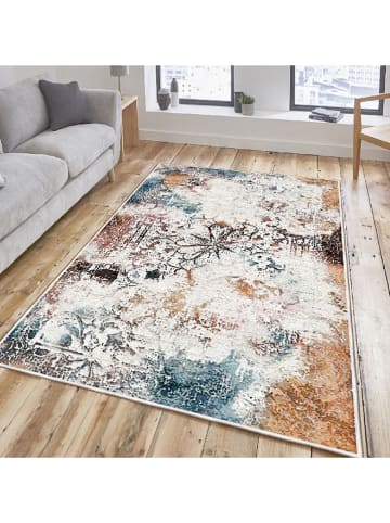 Mioli Laagpolig tapijt beige/blauw