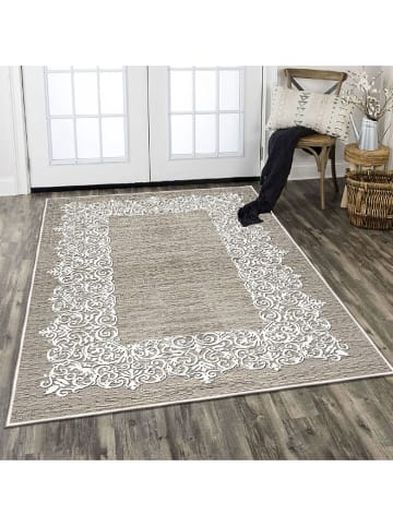 Conceptum Hypnose Kurzflor-Teppich ''Els1811'' in Beige/ Weiß